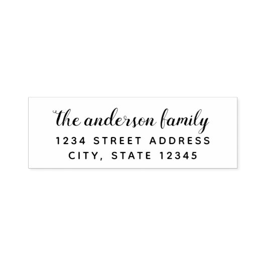 Handpenseelscript Achternaam Retouradres Zelfinktende Stempel (Design)