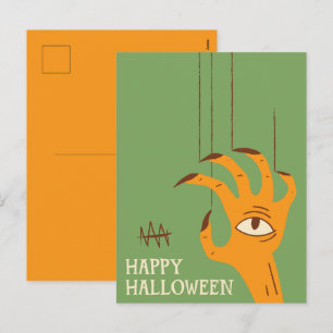 handpop Halloween Feestdagenkaart