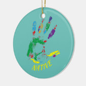 Handprint inheemse inheemse Amerikaanse stam Keramisch Ornament (Links)