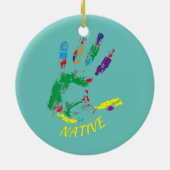 Handprint inheemse inheemse Amerikaanse stam Keramisch Ornament (Achterkant)