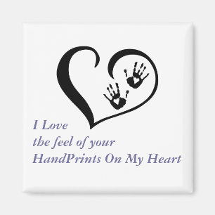 HandPrint sur mon aimant de coeur