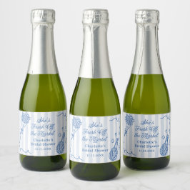 Handrawn Fresh Off the Market Vrijgezellenfeest Sparkling Wijnetiket