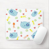 Handrawn Katten Mousepad Muismat (Met muis)