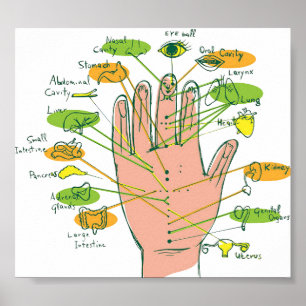 Handreflexologie 6x5" poster