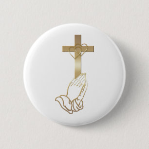 Hands bidden ronde button 5,7 cm
