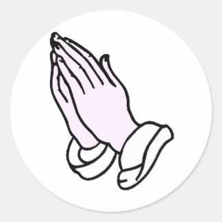 Hands bidden ronde sticker