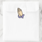Hands bidden vierkante sticker (Tas)