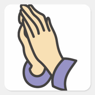 Hands bidden vierkante sticker