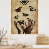 Hands Butterflies Artwork Poster (Keuken)