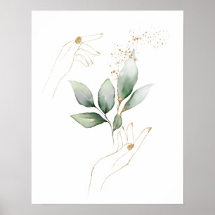 Hands- en bladafdrukken, waardepapier (matte) poster
