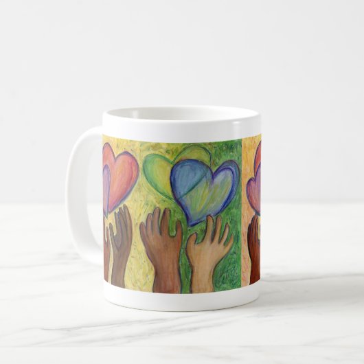 Hands- en hartendiversiteit Liefde Art Mok voor aa (Voorkant links)