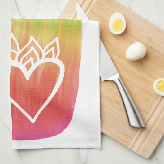 Hands Hamsa harst palmregenboog Theedoek (Quarter Fold)