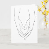 Hands hart minimale lijn kunstschatten kaart (Gele Bloem)