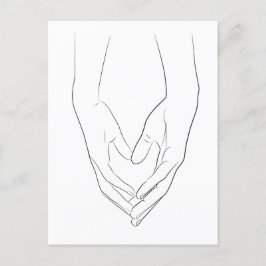 Hands hartslag minimumlijn art. Cute Simple  Briefkaart