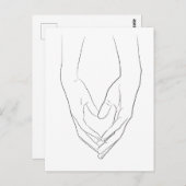 Hands hartslag minimumlijn art. Cute Simple Briefkaart (Voorkant / Achterkant)