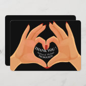 Hands Heart Love Sign Modern Hartelijk dank Bedankkaart (Voorkant / Achterkant)