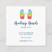 Hands Hearts Hamsa Rainbow Pattern Vierkante Visitekaartje (Achterkant)