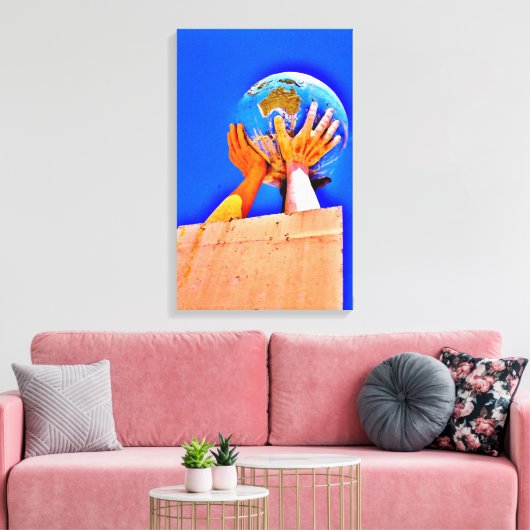 Hands helpen canvas afdruk (Insitu (Woonkamer))