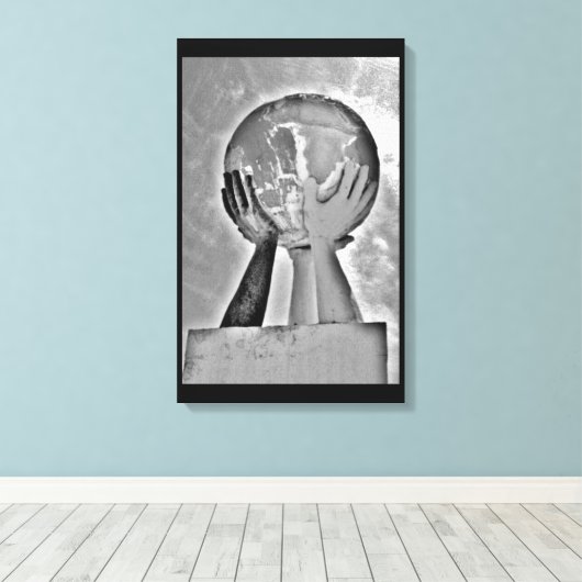 Hands helpen canvas afdruk (Insitu (Houten vloer))