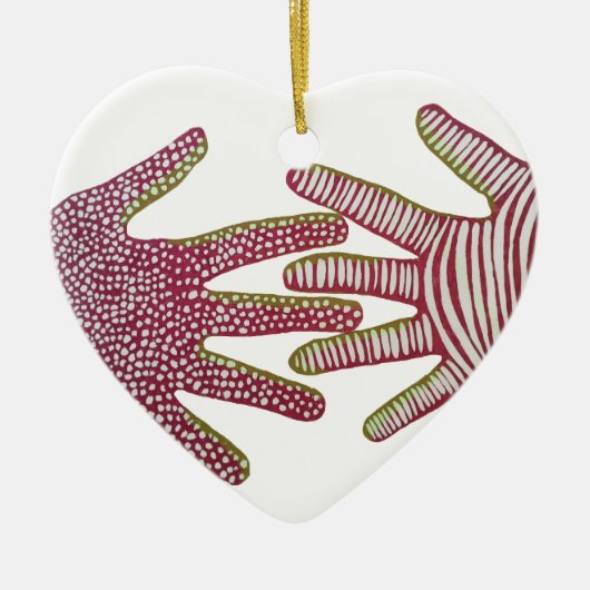 Hands helpen keramisch ornament (Voorkant)