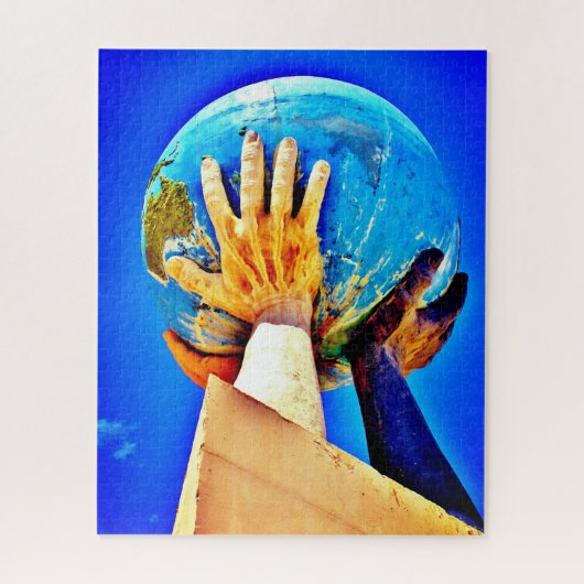 Hands helpen legpuzzel (Verticaal)