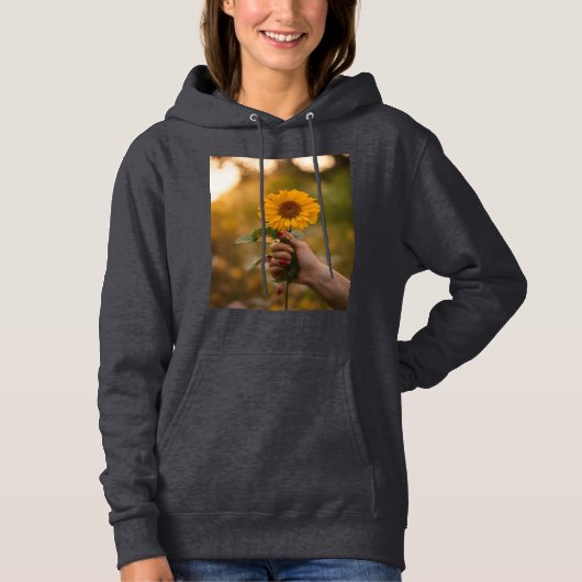Hands Holding a Flower femmes design sweat - shirt (Devant)