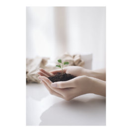 Hands Holding Seedling Growth Hope Foto Afdruk