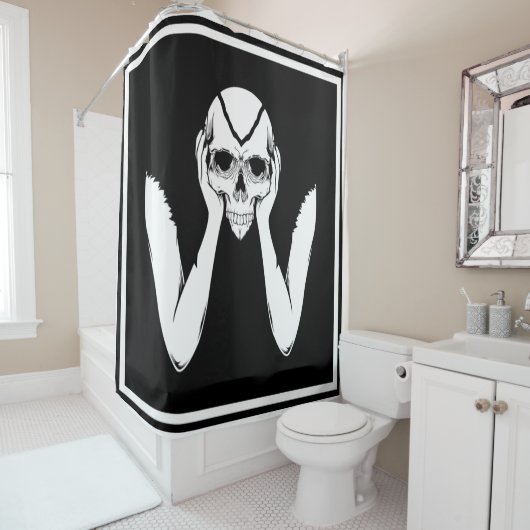 Hands Holding Skull Showgordijn Douchegordijn (In situ)