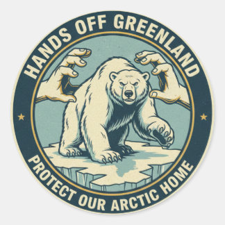 Hands Off Greenland Polar Bear  Ronde Sticker