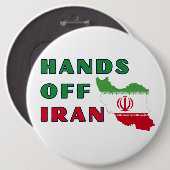 Hands Off Iran Ronde Button 6,0 Cm (Voorkant /achterkant)