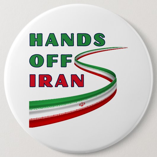 Hands Off Iran Ronde Button 6,0 Cm (Voorkant)