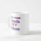 Hands Off Medicare Koffiemok (Voorkant links)