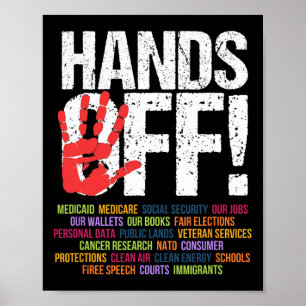 Hands Off Protest 5 april Verzet Anti Trump Poster