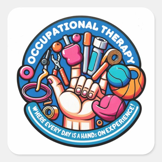 Hands-on therapie - Occupational Therapy Vierkante Sticker (Voorkant)