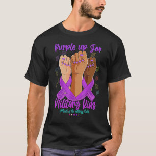 Hands Purple Up Day For Military Kids Child Purple T-shirt