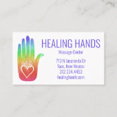 Hands Rainbow Colorful Painted Hamsa Visitekaartje (Achterkant)