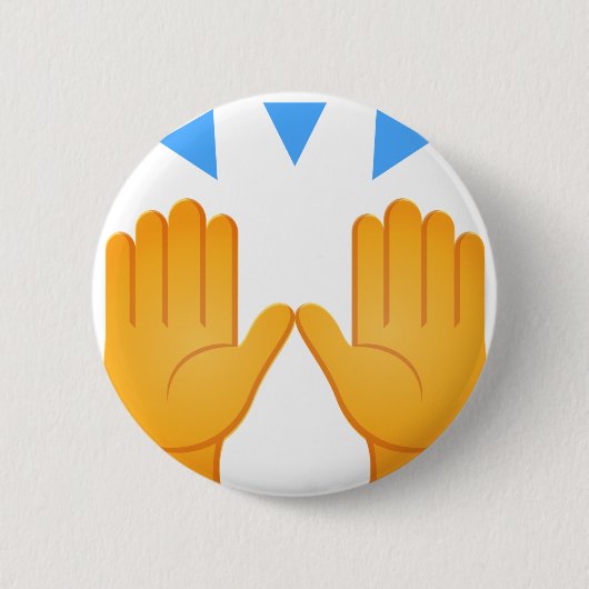 Hands Raised Emoji Ronde Button 5,7 Cm (Voorkant)