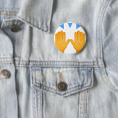 Hands Raised Emoji Ronde Button 5,7 Cm (In situ)