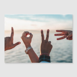 Hands Spell Love   Carte magnétique photo romantiq