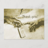 Hands van God en Adam Fine Art Parody Dank je Briefkaart (Voorkant)