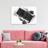 Hands w architecturale blauwdrukken,  Business Canvas Afdruk (Insitu (Woonkamer))