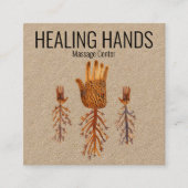 Hands Waterverf Boho Vierkante Visitekaartje (Voorkant)