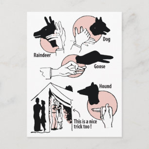 Handschaduwpoppen, Leuke Truc, Humor, Vintage Briefkaart