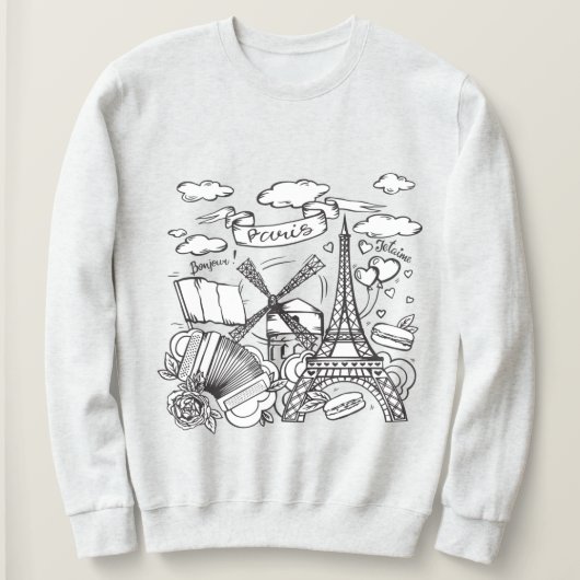 Handschets Paris Eiffeltoren Trui (Design voorkant)