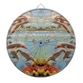 Handschilderd op aantal | Dolfijnen voor afspeeldo Dartbord (Voorkant)