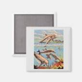 Handschilderd op aantal | Dolfijnen voor afspeeldo Magneet (Voorkant / Achterkant)