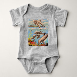 Handschilderd op aantal | Dolfijnen voor afspeeldo Romper