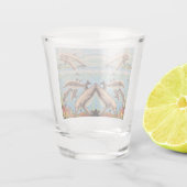 Handschilderd op aantal | Dolfijnen voor afspeeldo Shot Glas (Achterkant)