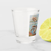 Handschilderd op aantal | Dolfijnen voor afspeeldo Shot Glas (Links)