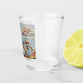 Handschilderd op aantal | Dolfijnen voor afspeeldo Shot Glas (Rechts)